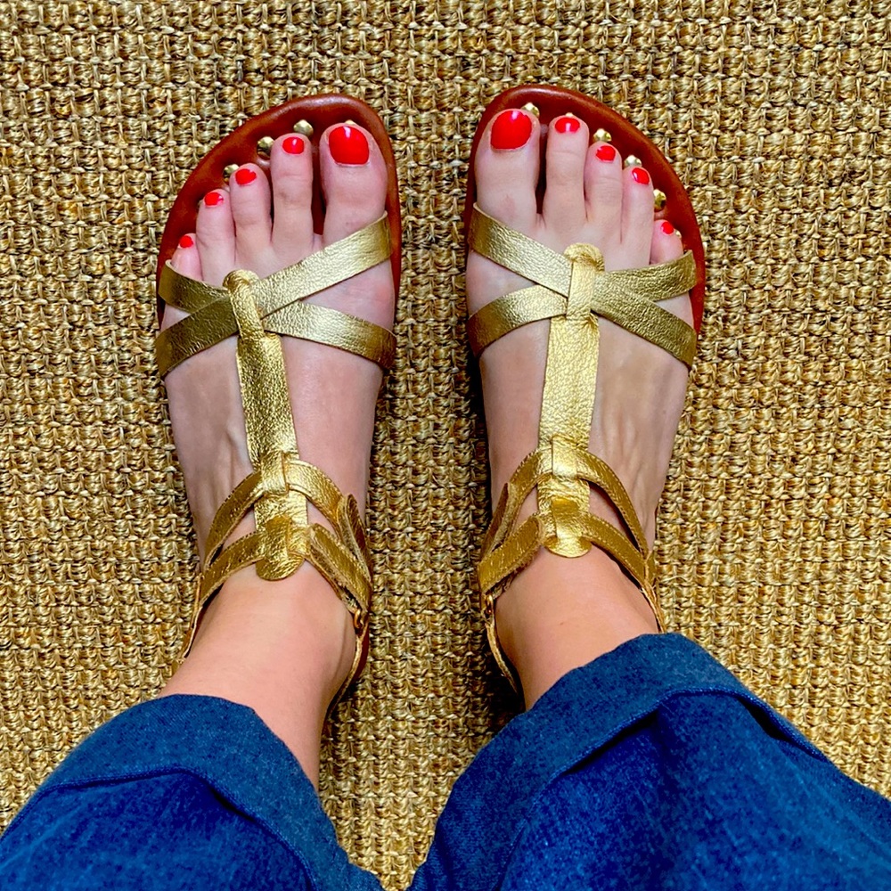 Matt Bernson Gold Gladiator Sandals